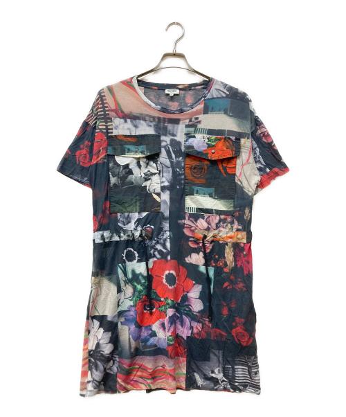 KENZO（ケンゾー）KENZO (ケンゾー) フラワープリントドロストワンピース ブラック サイズ:XSの古着・服飾アイテム