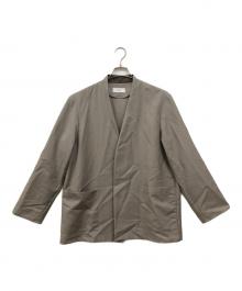 MARKA（マーカ）の古着「LAPELLESS SHIRT JACKET WOOL MOHAIR TROPICALラペレス シャツ ジャケット ウール モヘア トロピカル」｜カーキ