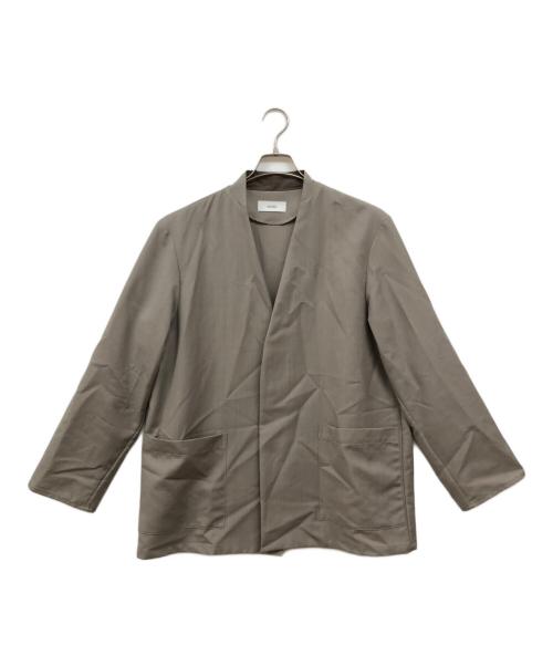 MARKA（マーカ）MARKA (マーカ) LAPELLESS SHIRT JACKET WOOL MOHAIR TROPICALラペレス シャツ ジャケット ウール モヘア トロピカル カーキ サイズ:1の古着・服飾アイテム