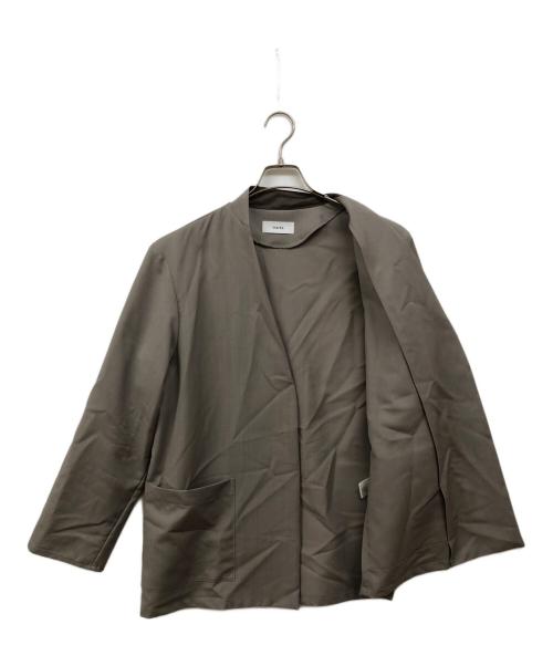 MARKA（マーカ）MARKA (マーカ) LAPELLESS SHIRT JACKET WOOL MOHAIR TROPICALラペレス シャツ ジャケット ウール モヘア トロピカル カーキ サイズ:1の古着・服飾アイテム