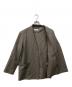 中古・古着 MARKA (マーカ) LAPELLESS SHIRT JACKET WOOL MOHAIR TROPICALラペレス シャツ ジャケット ウール モヘア トロピカル カーキ サイズ:1：7000円