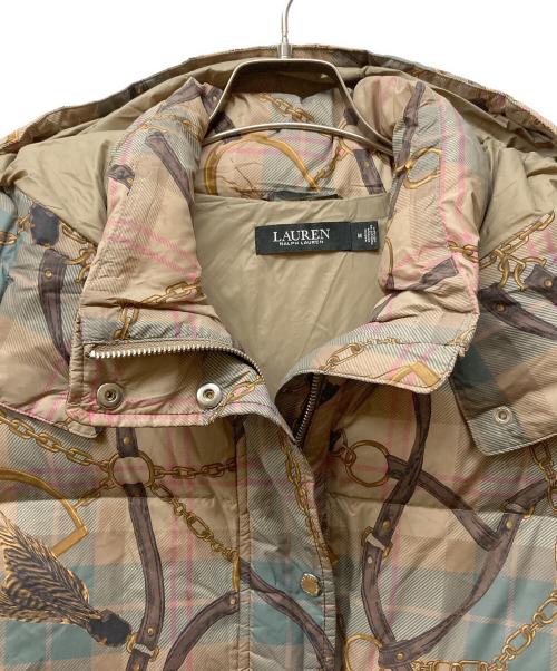 LAUREN RALPH LAUREN（ローレンラルフローレン）LAUREN RALPH LAUREN (ローレンラルフローレン) 馬具柄 ダウンジャケット カーキ サイズ:Mの古着・服飾アイテム