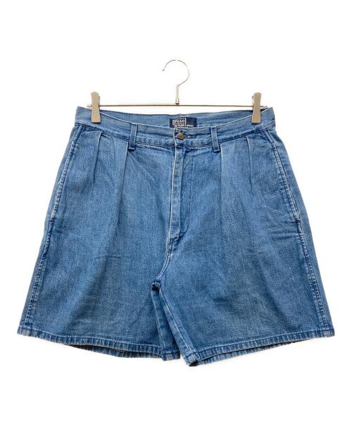 POLO COUNTRY（ポロカントリー）POLO COUNTRY (ポロカントリー) デニムタックハーフパンツ ブルー サイズ:31の古着・服飾アイテム