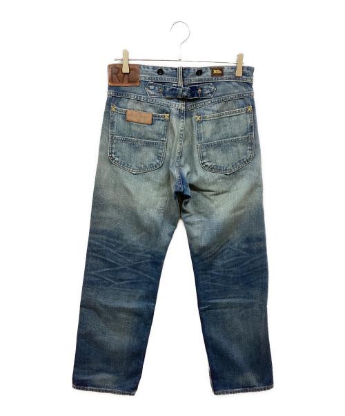 RRL（ダブルアールエル）RRL (ダブルアールエル) ダメージシンチバックデニムパンツ ブルー サイズ:29/30 未使用品の古着・服飾アイテム