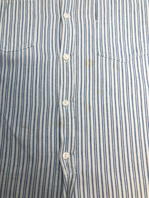 RRL（ダブルアールエル）RRL (ダブルアールエル) ストライプワークシャツ ブルー サイズ:Mの古着・服飾アイテム