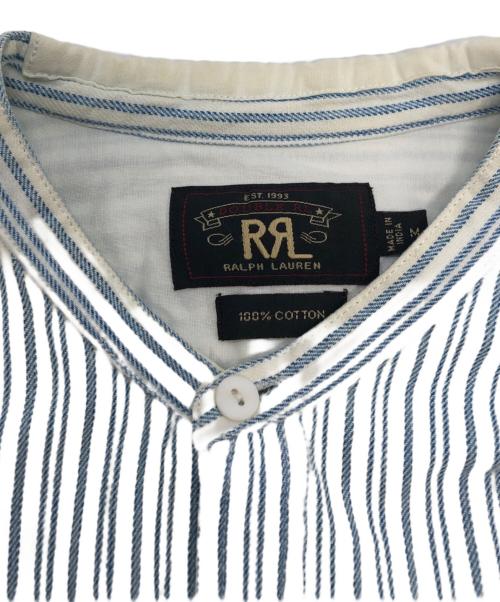 RRL（ダブルアールエル）RRL (ダブルアールエル) ストライプワークシャツ ブルー サイズ:Mの古着・服飾アイテム