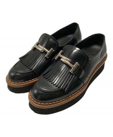 中古・古着通販】TOD'S (トッズ) ダブルTタッセルローファー ブラック