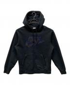 NIKE×SUPREMEナイキ×シュプリーム）の古着「19AW Leather Applique Hooded Sweatshirt」｜ブラック