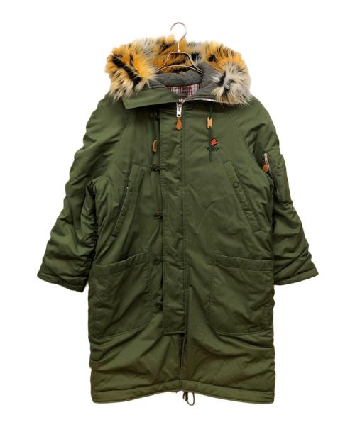 KENZO（ケンゾー）KENZO (ケンゾー) LONG WINTER PARKAロングウィンターパーカー グリーン サイズ:Mの古着・服飾アイテム