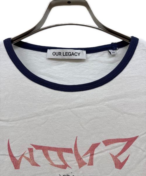 OUR LEGACY（アワーレガシー）OUR LEGACY (アワーレガシー) TANKER T-SHIRTS ホワイト×ネイビー サイズ:48の古着・服飾アイテム