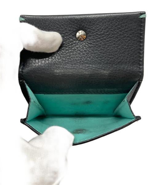 TIFFANY & Co.（ティファニー）Tiffany & Co. (ティファニー) コンパクトウォレット ブラック×ティファニーブルーの古着・服飾アイテム