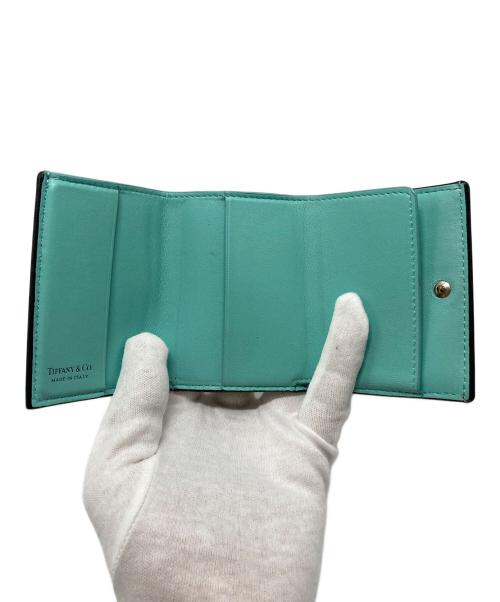 TIFFANY & Co.（ティファニー）Tiffany & Co. (ティファニー) コンパクトウォレット ブラック×ティファニーブルーの古着・服飾アイテム