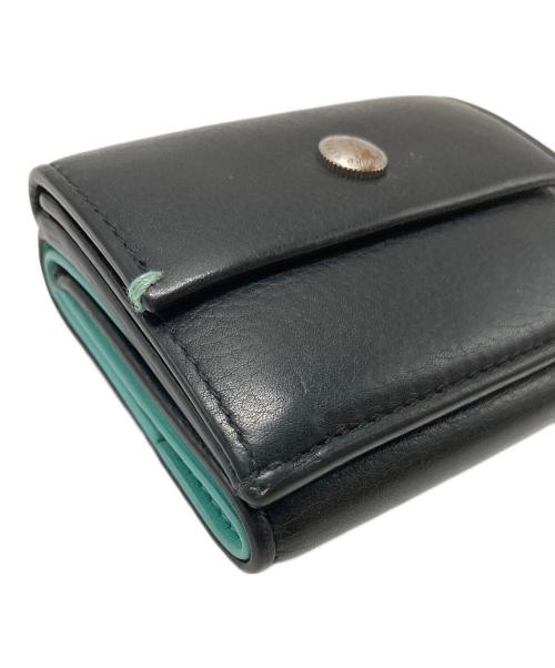 TIFFANY & Co.（ティファニー）Tiffany & Co. (ティファニー) コンパクトウォレット ブラック×ティファニーブルーの古着・服飾アイテム