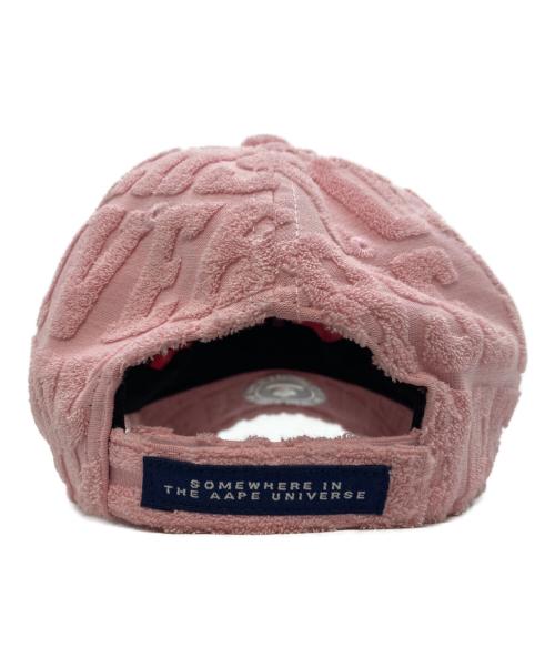 A BATHING APE（アベイシングエイプ）A BATHING APE (アベイシングエイプ) Jacquard terry baseball cap ピンクの古着・服飾アイテム