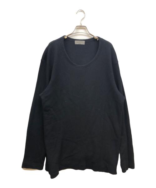 Yohji Yamamoto pour homme（ヨウジヤマモト プールオム）Yohji Yamamoto pour homme (ヨウジヤマモト プールオム) Lamb wool Round Neck Top/ラムウールラウンドネックニット ブラック サイズ:3の古着・服飾アイテム