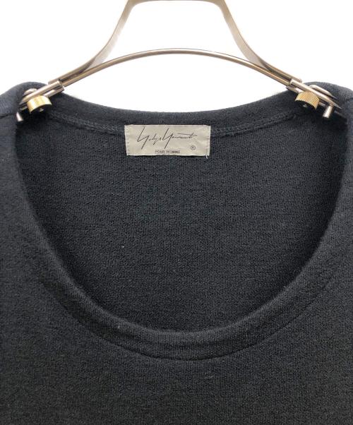 Yohji Yamamoto pour homme（ヨウジヤマモト プールオム）Yohji Yamamoto pour homme (ヨウジヤマモト プールオム) Lamb wool Round Neck Top/ラムウールラウンドネックニット ブラック サイズ:3の古着・服飾アイテム