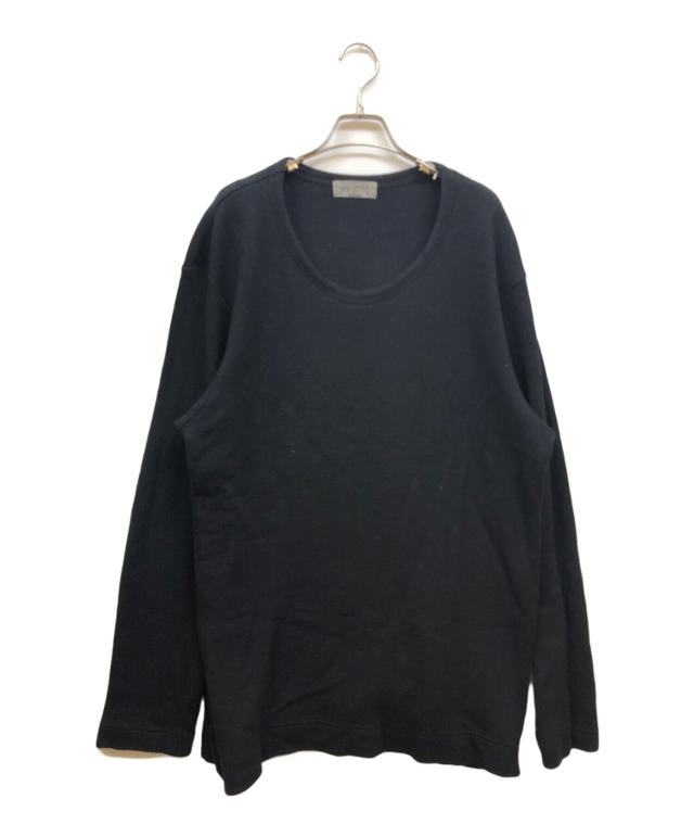 Yohji Yamamoto Pour Homme, Yohji Yamamoto pour homme Lamb wool Round Neck Top/ラムウールラウンドネックニット ブラック