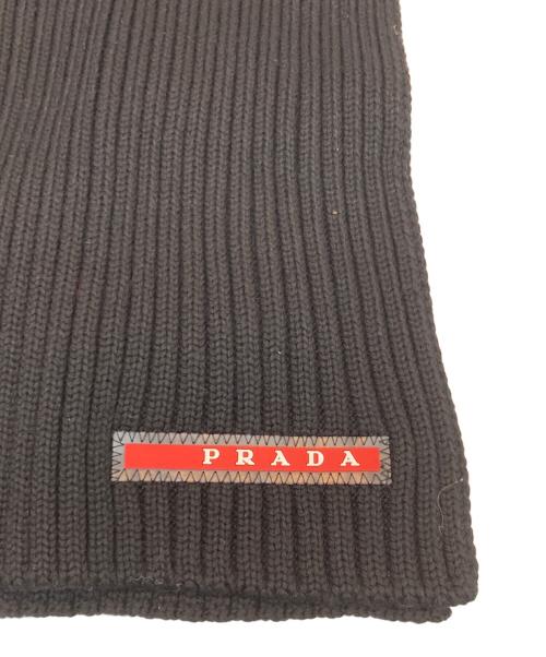 PRADA SPORTS（プラダスポーツ）PRADA SPORTS (プラダスポーツ) リブウールマフラー ブラックの古着・服飾アイテム