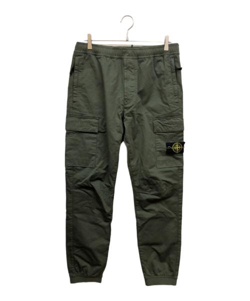 STONE ISLAND（ストーンアイランド）STONE ISLAND (ストーンアイランド) ガーメントダイ テーパード カーゴパンツ グリーン サイズ:W34 未使用品の古着・服飾アイテム