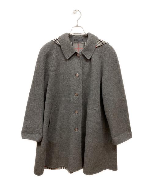 Burberry's（バーバリー）Burberry's (バーバリーズ) フード付ステンカラーコート グレー サイズ:9ARの古着・服飾アイテム