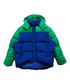 ZARA×ADER errorザラ×アーダーエラー）の古着「カラーブロックパフジャケット」｜ブルー×グリーン