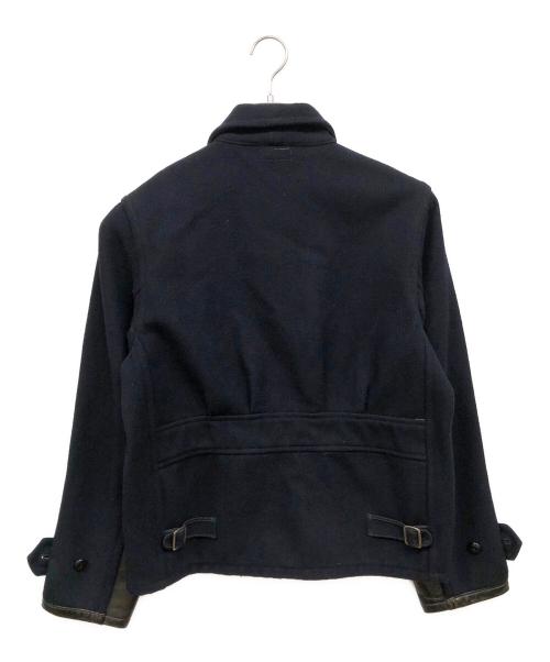 WAREHOUSE（ウエアハウス）WAREHOUSE (ウエアハウス) ホースハイドレザー切替 スポーツジャケット ネイビー サイズ:38の古着・服飾アイテム