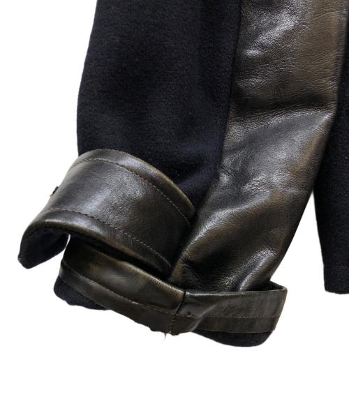 WAREHOUSE（ウエアハウス）WAREHOUSE (ウエアハウス) ホースハイドレザー切替 スポーツジャケット ネイビー サイズ:38の古着・服飾アイテム