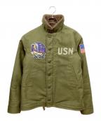 TOYS MCCOY×WARNER BROSトイズマッコイ×ワーナーブラザース）の古着「N-1デッキジャケット」｜ブラウン×グリーン