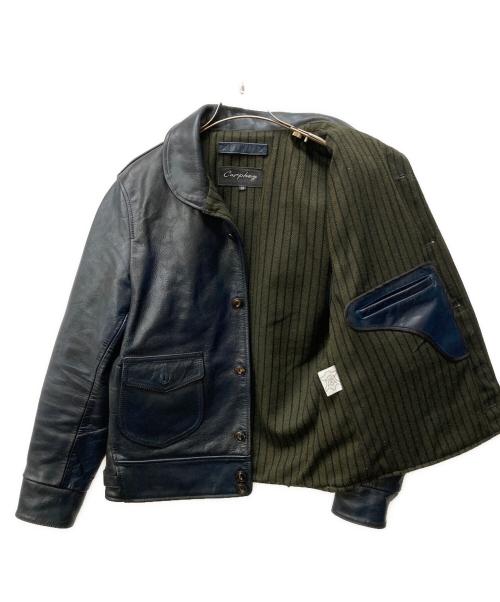 curphey（カーフィー）curphey (カーフィー) レザーコサックジャケット ネイビー サイズ:38の古着・服飾アイテム