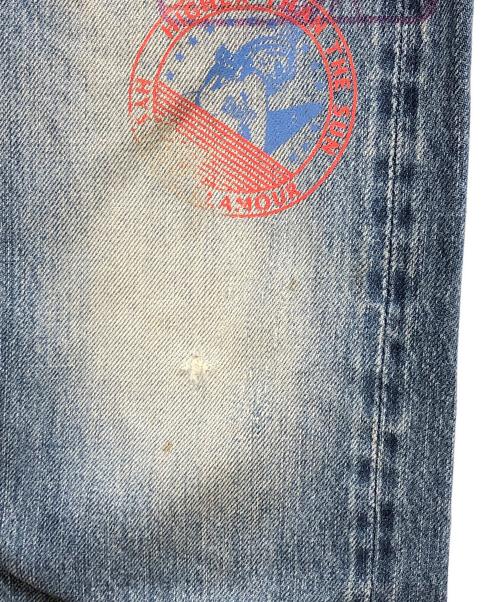 Hysteric Glamour（ヒステリックグラマー）Hysteric Glamour (ヒステリックグラマー) ヒスガールスタッズセルビッチデニムパンツ ブルー サイズ:28の古着・服飾アイテム