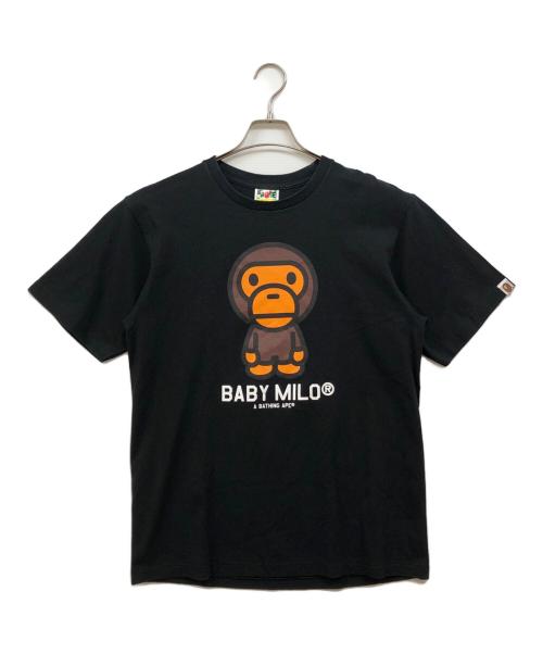 A BATHING APE（アベイシングエイプ）A BATHING APE (アベイシングエイプ) BABY MILO Tシャツ ブラック サイズ:Lの古着・服飾アイテム