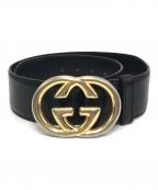 GUCCIグッチ）の古着「インターロッキングベルト」｜ブラック