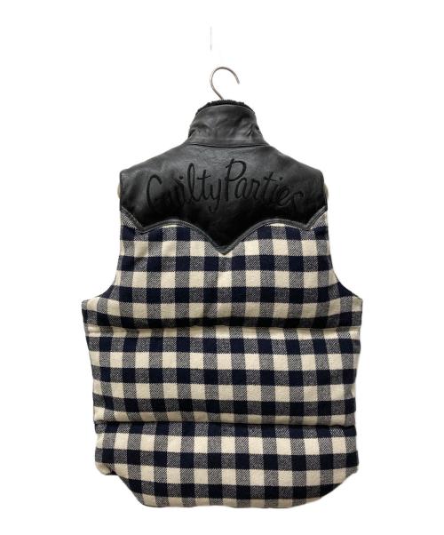 RockyMountainFeatherBed（ロッキーマウンテンフェザーベッド）RockyMountainFeatherBed (ロッキーマウンテンフェザーベッド) WACKO MARIA (ワコマリア) チェック柄ダウンベスト ネイビー×ブラック サイズ:38の古着・服飾アイテム