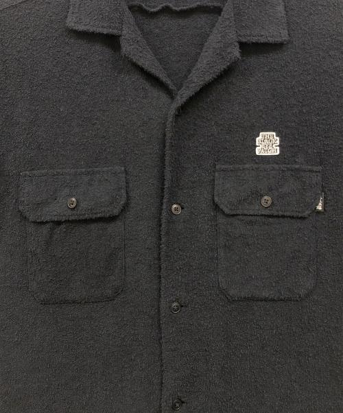 THE BLACK EYE PATCH（ブラックアイパッチ）THE BLACK EYE PATCH (ブラックアイパッチ) オープンカラーパイルシャツ ブラック サイズ:XLの古着・服飾アイテム