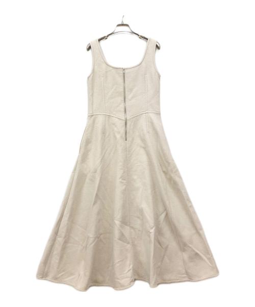 ebure（エブール）EBURE (エブール) コットンダブルブークレ ノースリーブ ワンピース ベージュ サイズ:36の古着・服飾アイテム