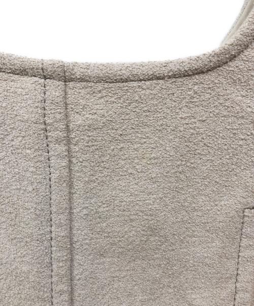 ebure（エブール）EBURE (エブール) コットンダブルブークレ ノースリーブ ワンピース ベージュ サイズ:36の古着・服飾アイテム
