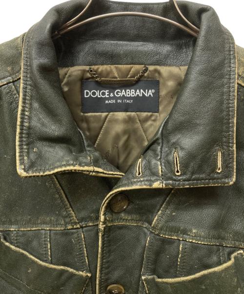DOLCE & GABBANA（ドルチェ＆ガッバーナ）DOLCE & GABBANA (ドルチェ＆ガッバーナ) ゴートスキンレザージャケット ブラック サイズ:不明の古着・服飾アイテム