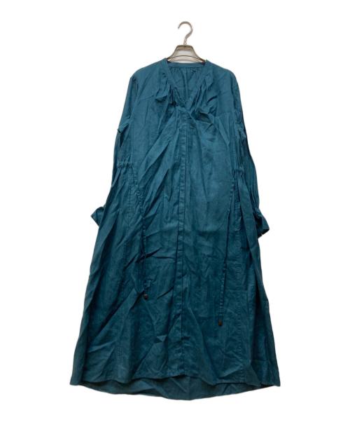lelill（レリル）lelill (レリル) リネンブラウスワンピース ブルー サイズ:38の古着・服飾アイテム