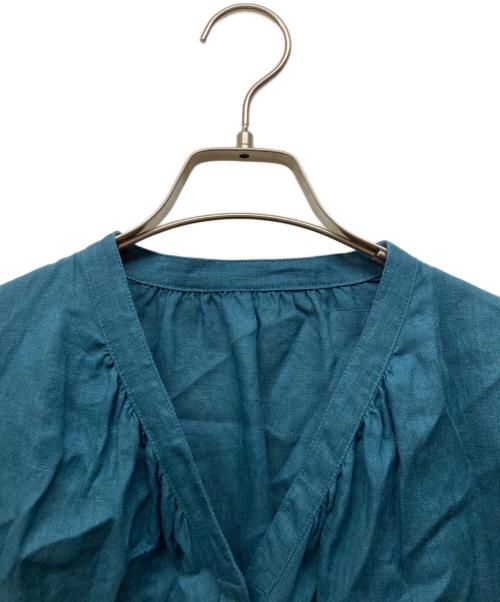 lelill（レリル）lelill (レリル) リネンブラウスワンピース ブルー サイズ:38の古着・服飾アイテム