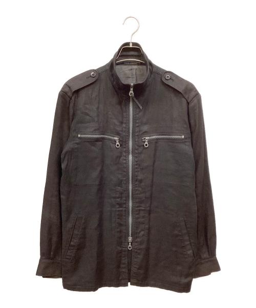 Y's for men（ワイズフォーメン）Y'S for men (ワイズフォーメン) リネンライダースジャケット ブラック サイズ:３の古着・服飾アイテム