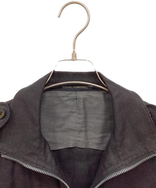 Y's for men（ワイズフォーメン）Y'S for men (ワイズフォーメン) リネンライダースジャケット ブラック サイズ:３の古着・服飾アイテム