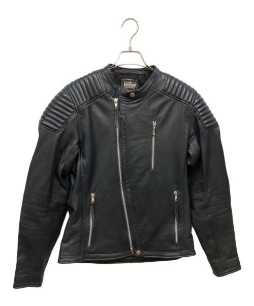 KADOYA（カドヤ）KADOYA (カドヤ) K'S LEATHER バイカージャケット ネイビー サイズ:Mの古着・服飾アイテム