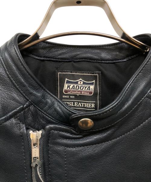 KADOYA（カドヤ）KADOYA (カドヤ) K'S LEATHER バイカージャケット ネイビー サイズ:Mの古着・服飾アイテム