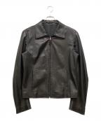 GUCCIグッチ）の古着「カウレザージャケット」｜ブラック