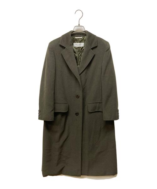 MaxMara（マックスマーラ）MaxMara (マックスマーラ) ウールアンゴラ チェスターコート オリーブ サイズ:38の古着・服飾アイテム