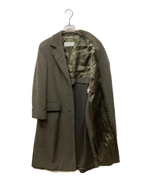 MaxMara（マックスマーラ）MaxMara (マックスマーラ) ウールアンゴラ チェスターコート オリーブ サイズ:38の古着・服飾アイテム