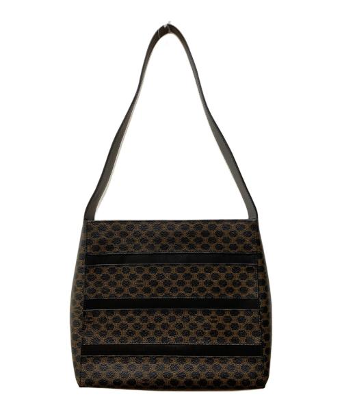 CELINE（セリーヌ）CELINE (セリーヌ) オールドマカダムワンショルダーバッグ ブラック×ブラウンの古着・服飾アイテム