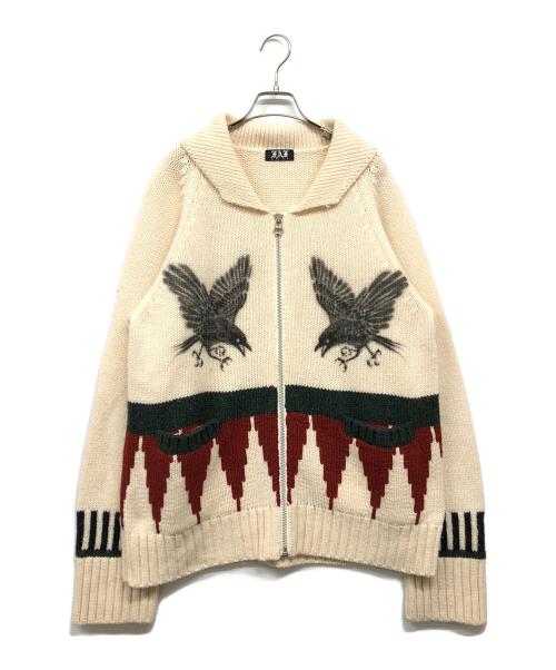 FAF（エフエーエフ）faf (エフエーエフ) カウチンニットカーディガン アイボリー サイズ:2の古着・服飾アイテム