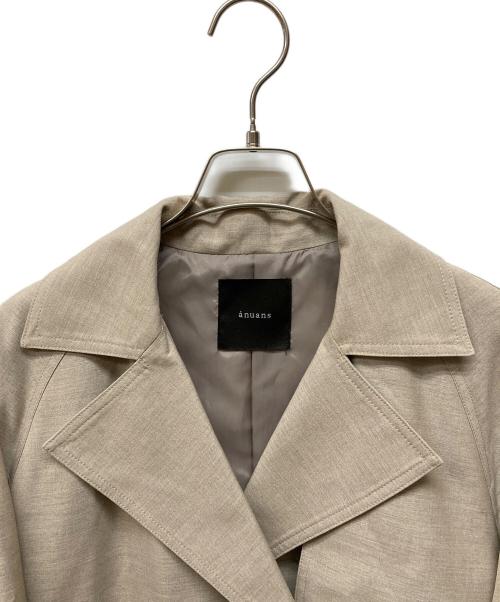 anuans（アニュアンス）anuans (アニュアンス) ウールブレンドフレアトレンチコート ベージュ サイズ:Fの古着・服飾アイテム
