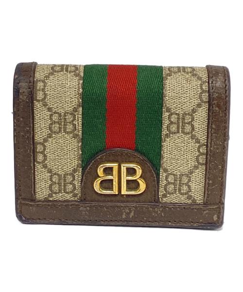 GUCCI（グッチ）GUCCI (グッチ) BALENCIAGA (バレンシアガ) ザ・ハッカー カードケースウォレット ブラウンの古着・服飾アイテム